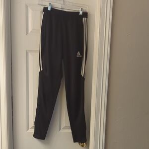 adidas Black Joggers with White Side Stripes